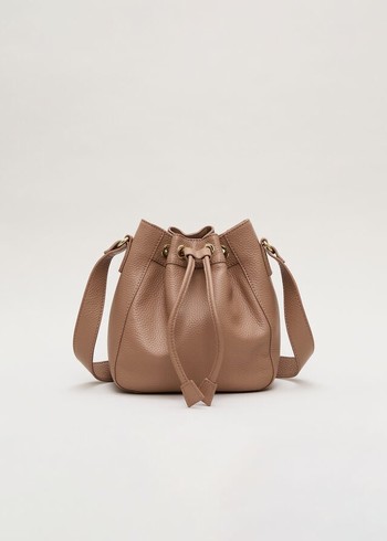 Phase Eight Leather Bucket Bags Brown USA | 9213460-GI